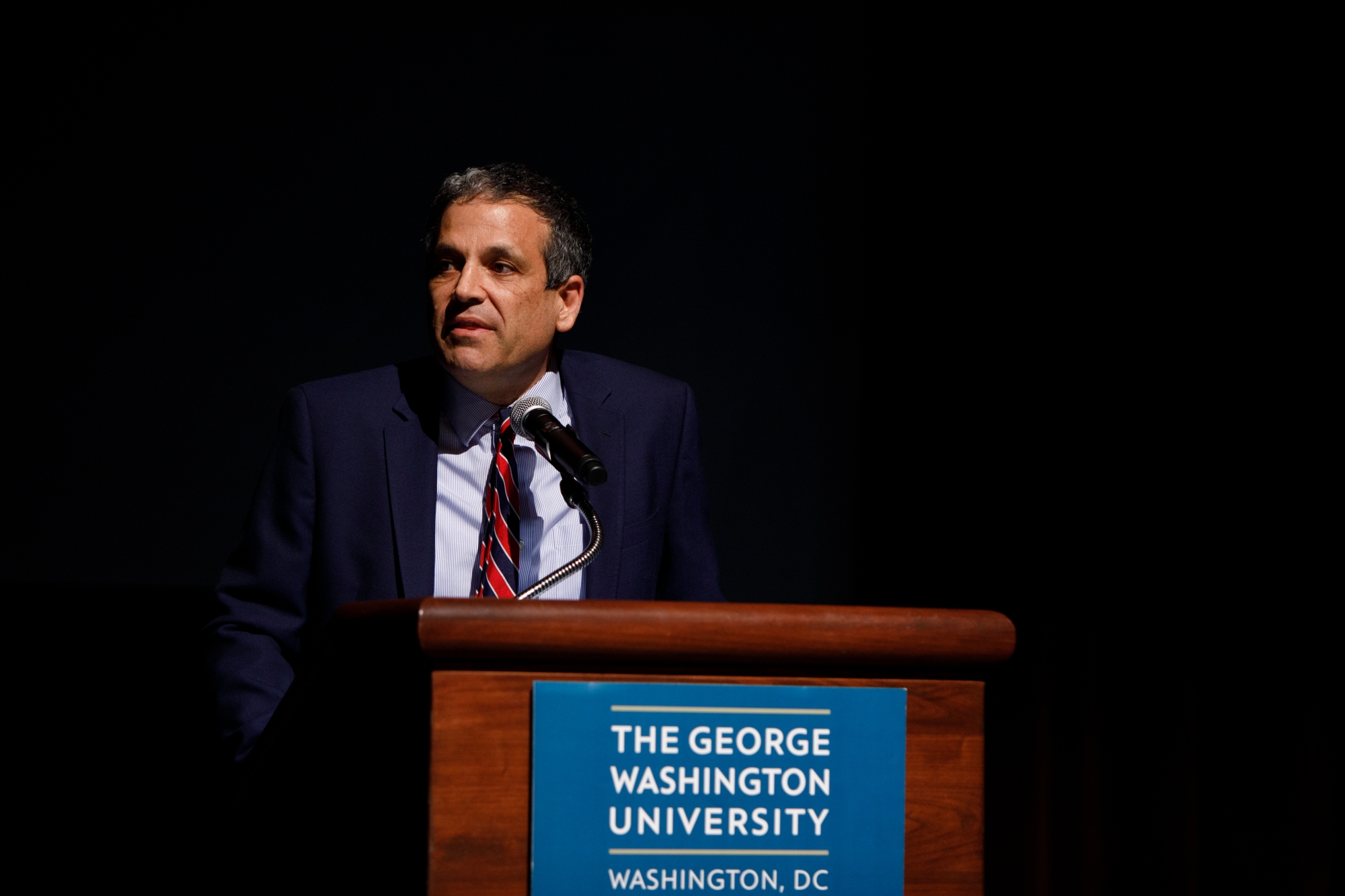 Academic Honors speaker at podium 